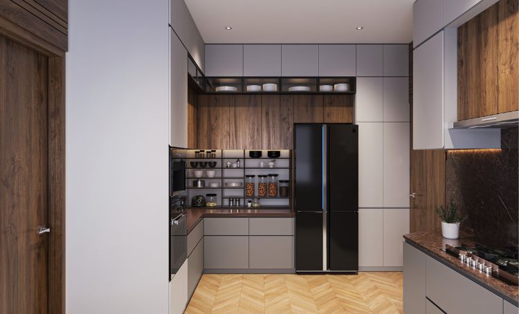 A kitchen fitted with high-end appliances in a fix and flip property - ECF