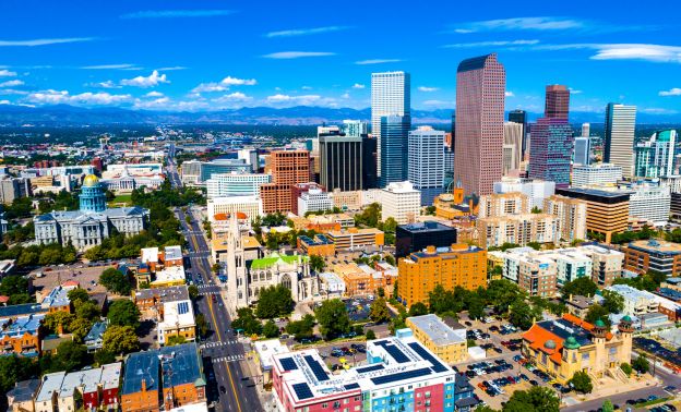 Denver Skyline on a blue sky day - Best Rental Markets for Spring - ECF