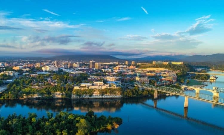 An skyline view of Chattanooga