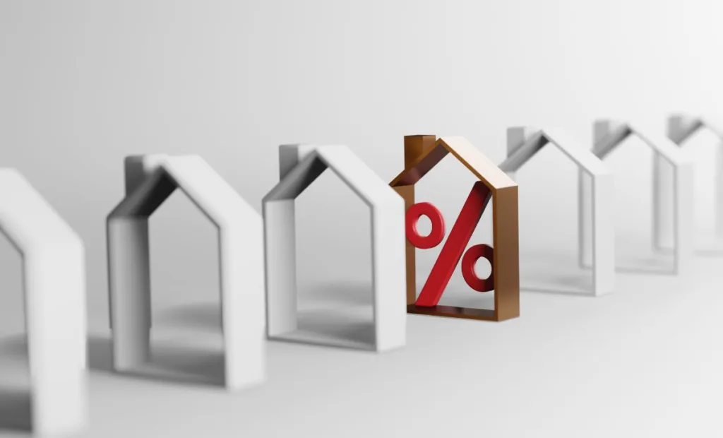Houses with percentage signs - Volatility of market rates - Express Capital Financing