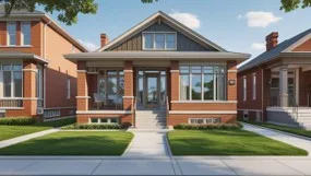 A modern two story house on a sunny day in Illinois - Express Capital Financing