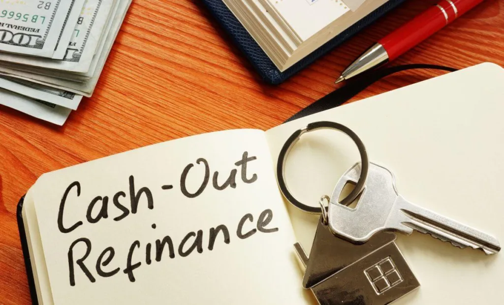 A ledger with the words cash out refinance written on them - Express Capital Financing